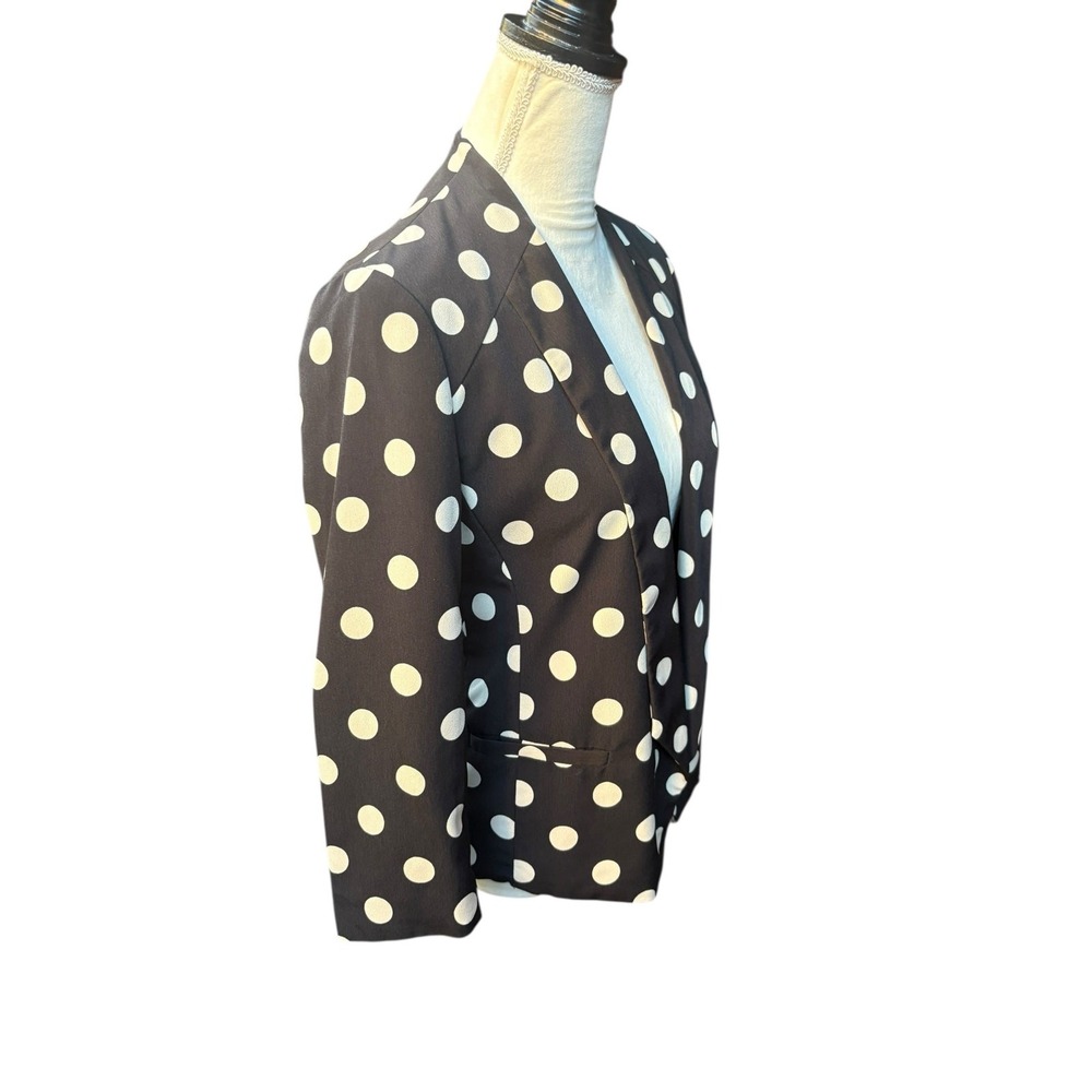 Anthropologie Corey Lynn Calter Polka Dot Point Open Gront 3/4 Sleeve Blazer - 2 - Picture 6 of 10